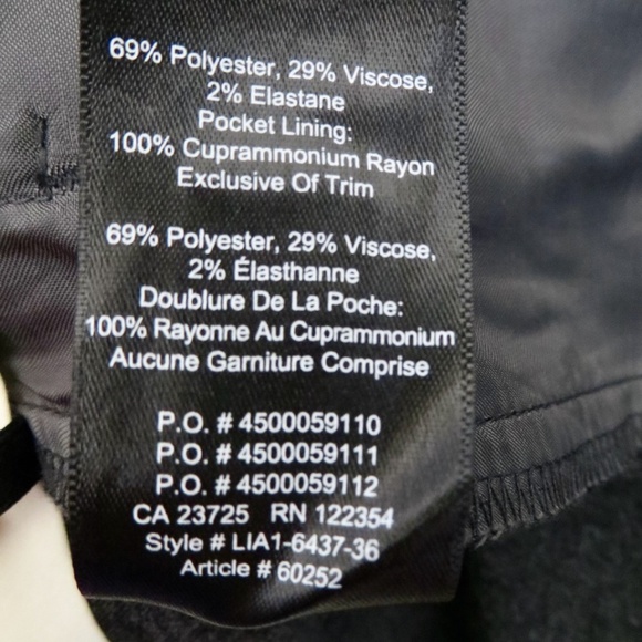 NEW! Babaton Aritzia Dress Pants Stretch Charcoal Gray SZ 0 - Picture 7 of 7